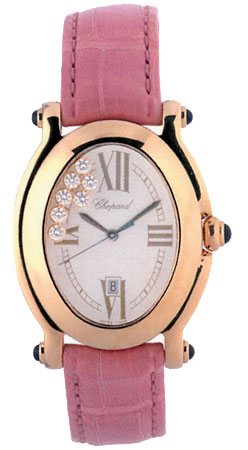 Chopard Happy Sport Series 18kt Yellow Gold Ladies Diamond Watch 277000-23 in Pink Chopard Happy Sport Series 18kt Yellow Gold Ladies Diamond Watch 277000-23 in Pink