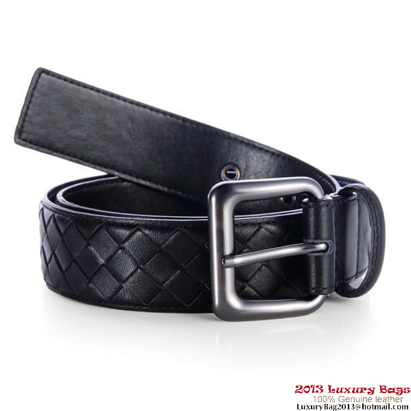 Bottega Veneta Intrecciato Nappa Belt Black Bottega Veneta Intrecciato Nappa Belt Black