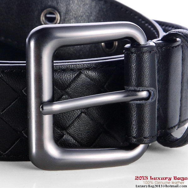 Bottega Veneta Intrecciato Nappa Belt Black Bottega Veneta Intrecciato Nappa Belt Black