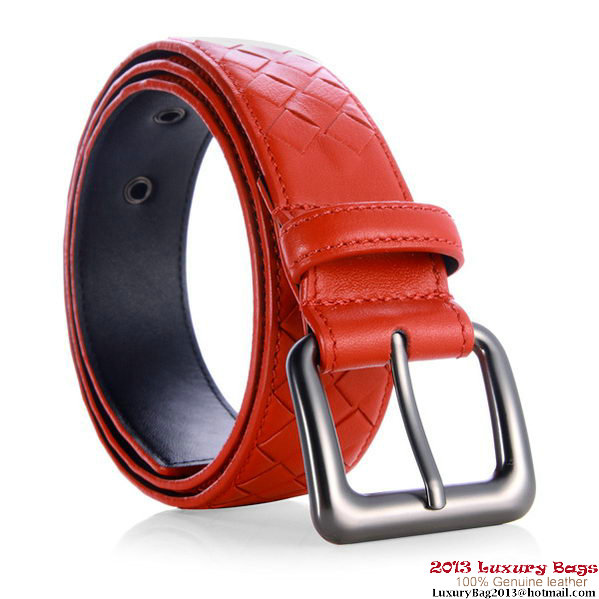 Bottega Veneta Intrecciato Nappa Belt Red Bottega Veneta Intrecciato Nappa Belt Red