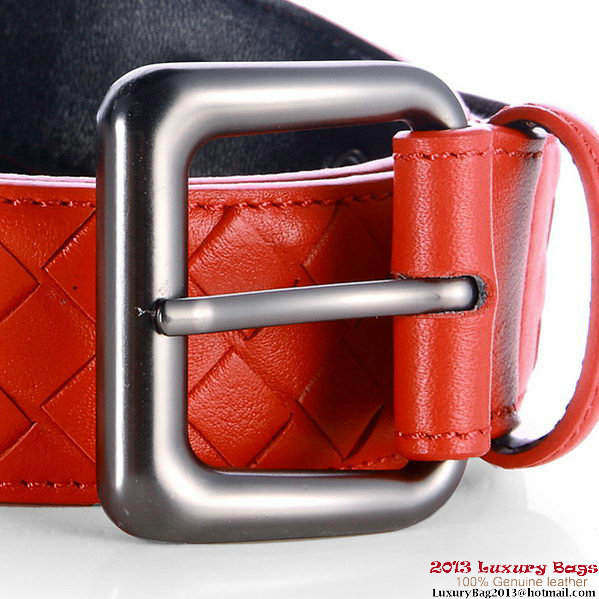 Bottega Veneta Intrecciato Nappa Belt Red Bottega Veneta Intrecciato Nappa Belt Red