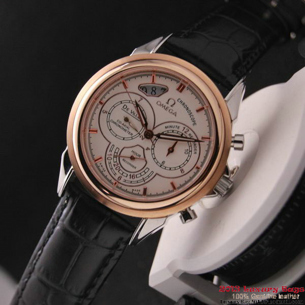 OMEGA DE VILLE CO-AXIAL CHRONOSCOPE Red Gold on Black Leather Strap OM77419 OMEGA DE VILLE CO-AXIAL CHRONOSCOPE Red Gold on Black Leather Strap OM77419