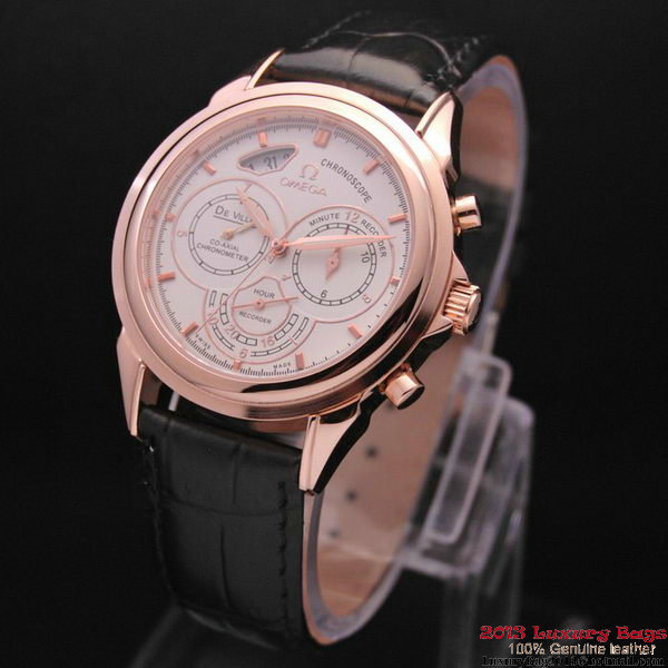 OMEGA DE VILLE CO-AXIAL CHRONOSCOPE Red Gold on Black Leather Strap OM77425 OMEGA DE VILLE CO-AXIAL CHRONOSCOPE Red Gold on Black Leather Strap OM77425