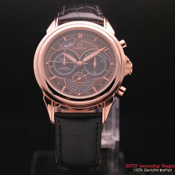OMEGA DE VILLE CO-AXIAL CHRONOSCOPE Red Gold on Black Leather Strap OM77428 OMEGA DE VILLE CO-AXIAL CHRONOSCOPE Red Gold on Black Leather Strap OM77428