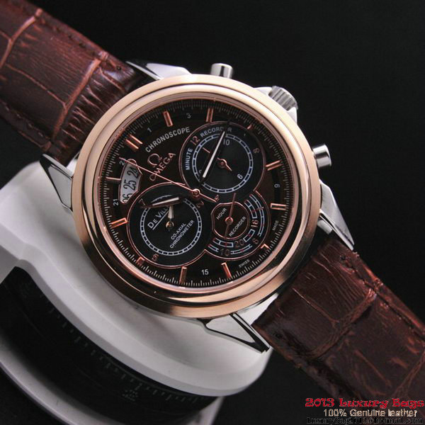 OMEGA DE VILLE CO-AXIAL CHRONOSCOPE Red Gold on Brown Leather Strap OM77420 OMEGA DE VILLE CO-AXIAL CHRONOSCOPE Red Gold on Brown Leather Strap OM77420