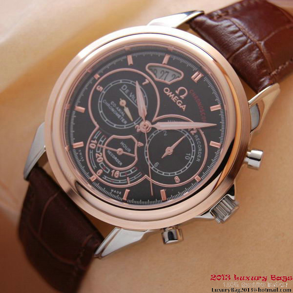 OMEGA DE VILLE CO-AXIAL CHRONOSCOPE Red Gold on Brown Leather Strap OM77422 OMEGA DE VILLE CO-AXIAL CHRONOSCOPE Red Gold on Brown Leather Strap OM77422