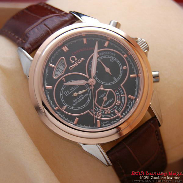OMEGA DE VILLE CO-AXIAL CHRONOSCOPE Red Gold on Brown Leather Strap OM77422 OMEGA DE VILLE CO-AXIAL CHRONOSCOPE Red Gold on Brown Leather Strap OM77422