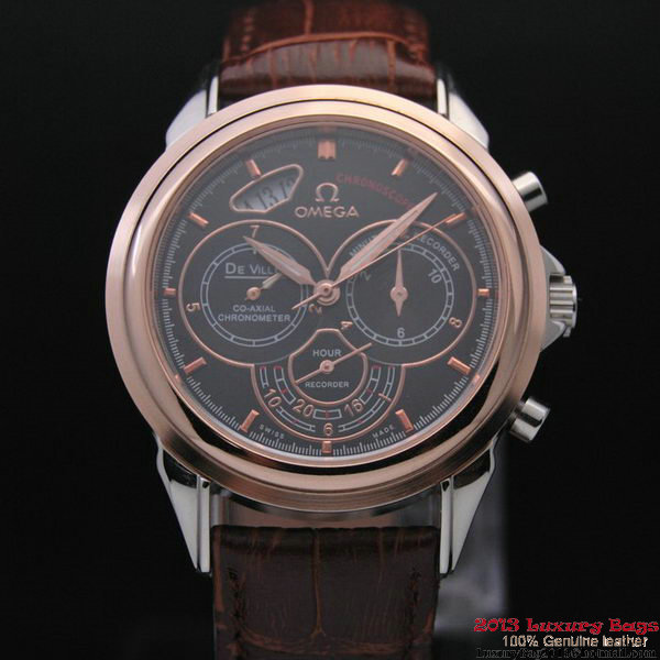 OMEGA DE VILLE CO-AXIAL CHRONOSCOPE Red Gold on Brown Leather Strap OM77422 OMEGA DE VILLE CO-AXIAL CHRONOSCOPE Red Gold on Brown Leather Strap OM77422