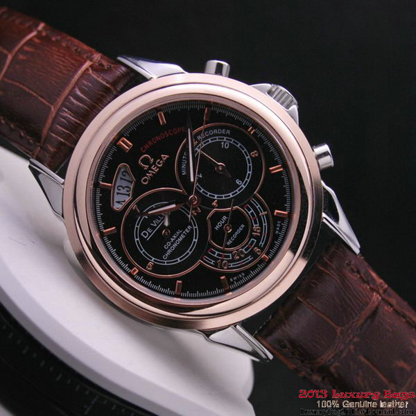 OMEGA DE VILLE CO-AXIAL CHRONOSCOPE Red Gold on Brown Leather Strap OM77422 OMEGA DE VILLE CO-AXIAL CHRONOSCOPE Red Gold on Brown Leather Strap OM77422