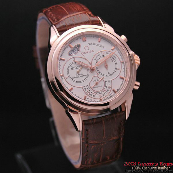 OMEGA DE VILLE CO-AXIAL CHRONOSCOPE Red Gold on Brown Leather Strap OM77424 OMEGA DE VILLE CO-AXIAL CHRONOSCOPE Red Gold on Brown Leather Strap OM77424
