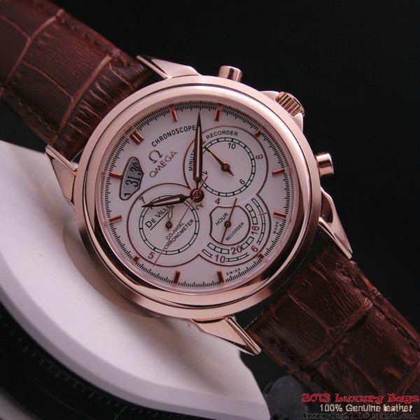OMEGA DE VILLE CO-AXIAL CHRONOSCOPE Red Gold on Brown Leather Strap OM77424 OMEGA DE VILLE CO-AXIAL CHRONOSCOPE Red Gold on Brown Leather Strap OM77424
