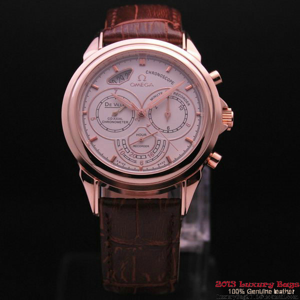 OMEGA DE VILLE CO-AXIAL CHRONOSCOPE Red Gold on Brown Leather Strap OM77424 OMEGA DE VILLE CO-AXIAL CHRONOSCOPE Red Gold on Brown Leather Strap OM77424