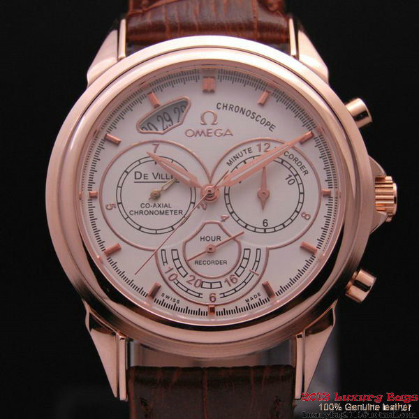 OMEGA DE VILLE CO-AXIAL CHRONOSCOPE Red Gold on Brown Leather Strap OM77424 OMEGA DE VILLE CO-AXIAL CHRONOSCOPE Red Gold on Brown Leather Strap OM77424