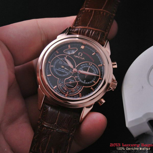 OMEGA DE VILLE CO-AXIAL CHRONOSCOPE Red Gold on Brown Leather Strap OM77426 OMEGA DE VILLE CO-AXIAL CHRONOSCOPE Red Gold on Brown Leather Strap OM77426