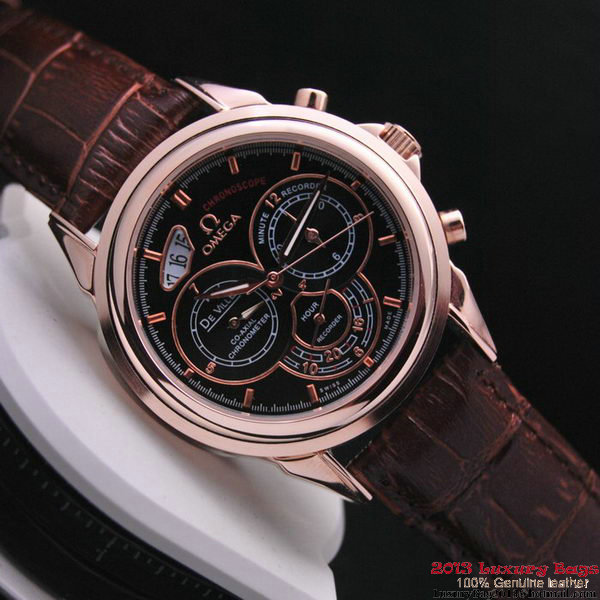 OMEGA DE VILLE CO-AXIAL CHRONOSCOPE Red Gold on Brown Leather Strap OM77426 OMEGA DE VILLE CO-AXIAL CHRONOSCOPE Red Gold on Brown Leather Strap OM77426