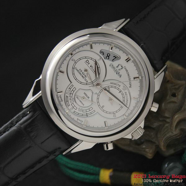 OMEGA DE VILLE CO-AXIAL CHRONOSCOPE Steel on Black Leather Strap OM77402 OMEGA DE VILLE CO-AXIAL CHRONOSCOPE Steel on Black Leather Strap OM77402