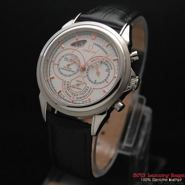 OMEGA DE VILLE CO-AXIAL CHRONOSCOPE Steel on Black Leather Strap OM77403 OMEGA DE VILLE CO-AXIAL CHRONOSCOPE Steel on Black Leather Strap OM77403