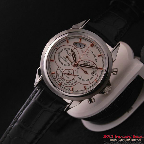 OMEGA DE VILLE CO-AXIAL CHRONOSCOPE Steel on Black Leather Strap OM77403 OMEGA DE VILLE CO-AXIAL CHRONOSCOPE Steel on Black Leather Strap OM77403