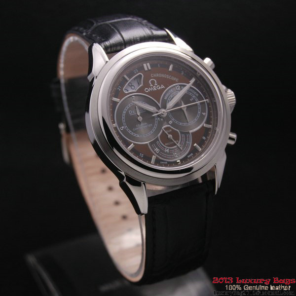 OMEGA DE VILLE CO-AXIAL CHRONOSCOPE Steel on Black Leather Strap OM77407 OMEGA DE VILLE CO-AXIAL CHRONOSCOPE Steel on Black Leather Strap OM77407