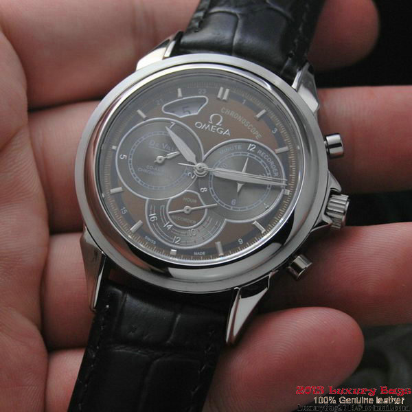 OMEGA DE VILLE CO-AXIAL CHRONOSCOPE Steel on Black Leather Strap OM77407 OMEGA DE VILLE CO-AXIAL CHRONOSCOPE Steel on Black Leather Strap OM77407