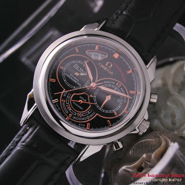 OMEGA DE VILLE CO-AXIAL CHRONOSCOPE Steel on Black Leather Strap OM77409 OMEGA DE VILLE CO-AXIAL CHRONOSCOPE Steel on Black Leather Strap OM77409