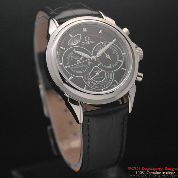 OMEGA DE VILLE CO-AXIAL CHRONOSCOPE Steel on Black Leather Strap OM77411 OMEGA DE VILLE CO-AXIAL CHRONOSCOPE Steel on Black Leather Strap OM77411