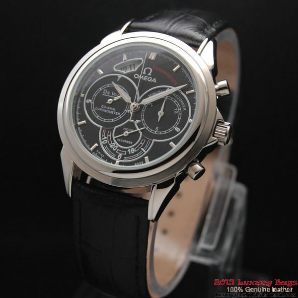 OMEGA DE VILLE CO-AXIAL CHRONOSCOPE Steel on Black Leather Strap OM77411 OMEGA DE VILLE CO-AXIAL CHRONOSCOPE Steel on Black Leather Strap OM77411
