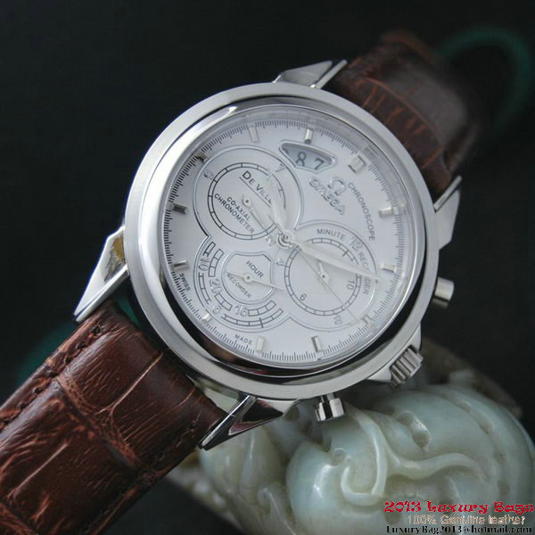 OMEGA DE VILLE CO-AXIAL CHRONOSCOPE Steel on Brown Leather Strap OM77401 OMEGA DE VILLE CO-AXIAL CHRONOSCOPE Steel on Brown Leather Strap OM77401