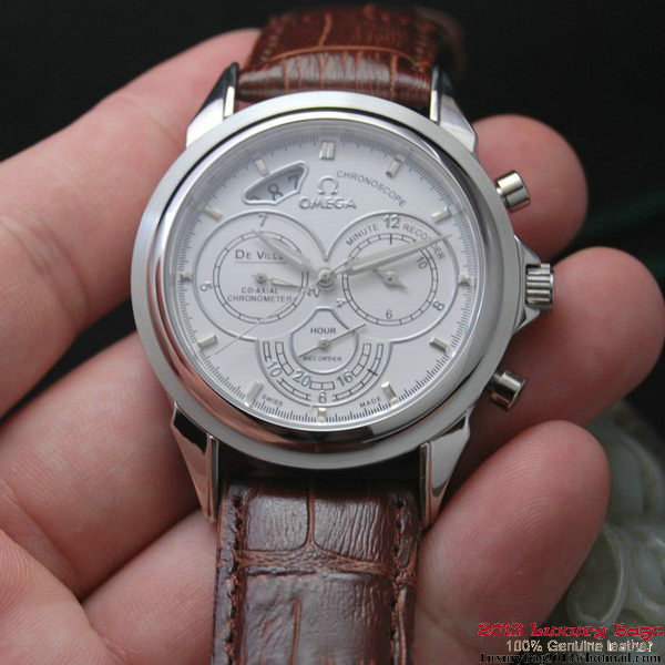 OMEGA DE VILLE CO-AXIAL CHRONOSCOPE Steel on Brown Leather Strap OM77401 OMEGA DE VILLE CO-AXIAL CHRONOSCOPE Steel on Brown Leather Strap OM77401