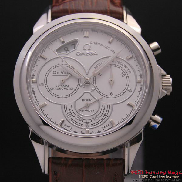 OMEGA DE VILLE CO-AXIAL CHRONOSCOPE Steel on Brown Leather Strap OM77401 OMEGA DE VILLE CO-AXIAL CHRONOSCOPE Steel on Brown Leather Strap OM77401