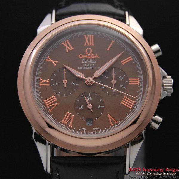 OMEGA DE VILLE CO-AXIAL Chronometer Red Gold on Black Leather Strap OM77504 OMEGA DE VILLE CO-AXIAL Chronometer Red Gold on Black Leather Strap OM77504