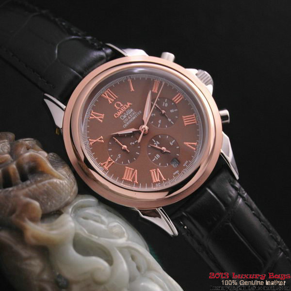 OMEGA DE VILLE CO-AXIAL Chronometer Red Gold on Black Leather Strap OM77504 OMEGA DE VILLE CO-AXIAL Chronometer Red Gold on Black Leather Strap OM77504