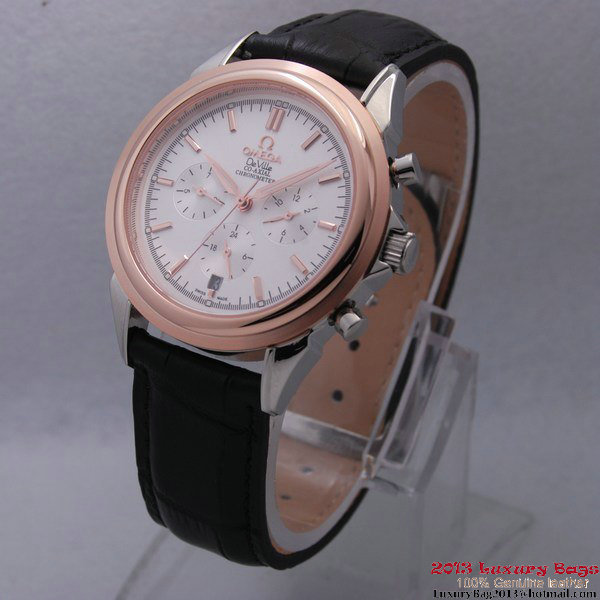 OMEGA DE VILLE CO-AXIAL Chronometer Red Gold on Black Leather Strap OM77508 OMEGA DE VILLE CO-AXIAL Chronometer Red Gold on Black Leather Strap OM77508