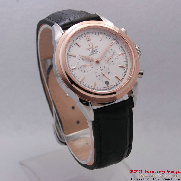 OMEGA DE VILLE CO-AXIAL Chronometer Red Gold on Black Leather Strap OM77508 OMEGA DE VILLE CO-AXIAL Chronometer Red Gold on Black Leather Strap OM77508
