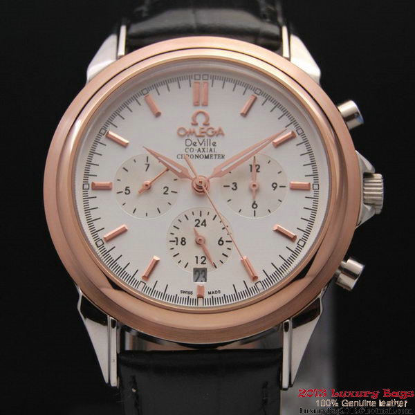 OMEGA DE VILLE CO-AXIAL Chronometer Red Gold on Black Leather Strap OM77508 OMEGA DE VILLE CO-AXIAL Chronometer Red Gold on Black Leather Strap OM77508