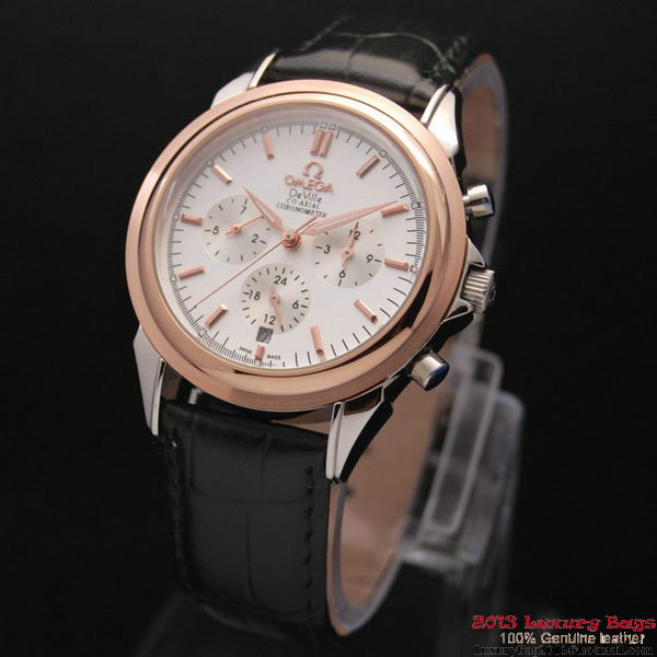 OMEGA DE VILLE CO-AXIAL Chronometer Red Gold on Black Leather Strap OM77508 OMEGA DE VILLE CO-AXIAL Chronometer Red Gold on Black Leather Strap OM77508