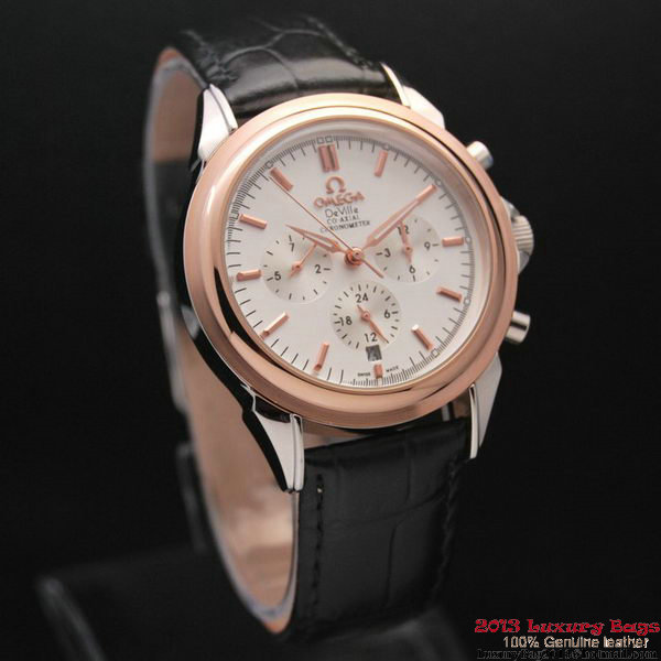 OMEGA DE VILLE CO-AXIAL Chronometer Red Gold on Black Leather Strap OM77508 OMEGA DE VILLE CO-AXIAL Chronometer Red Gold on Black Leather Strap OM77508