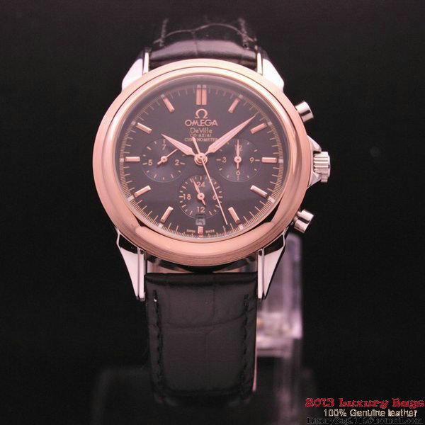 OMEGA DE VILLE CO-AXIAL Chronometer Red Gold on Black Leather Strap OM77512 OMEGA DE VILLE CO-AXIAL Chronometer Red Gold on Black Leather Strap OM77512