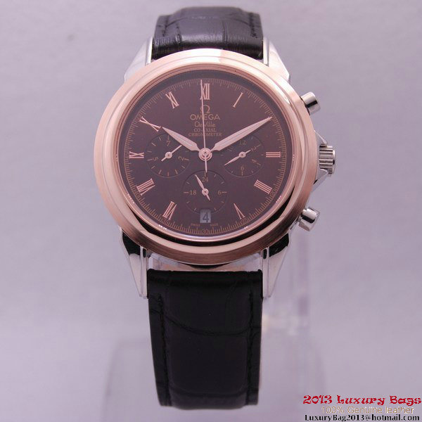 OMEGA DE VILLE CO-AXIAL Chronometer Red Gold on Black Leather Strap OM77512 OMEGA DE VILLE CO-AXIAL Chronometer Red Gold on Black Leather Strap OM77512