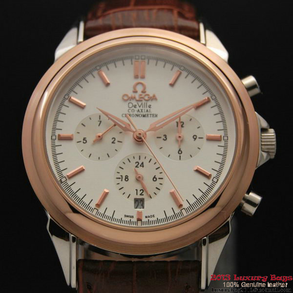 OMEGA DE VILLE CO-AXIAL Chronometer Red Gold on Brown Leather Strap OM77507 OMEGA DE VILLE CO-AXIAL Chronometer Red Gold on Brown Leather Strap OM77507