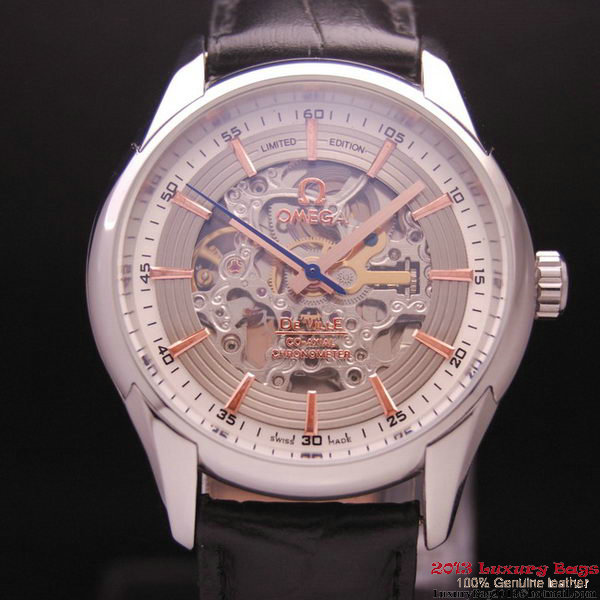 OMEGA DE VILLE Tourbillon Watches Steel on Black Leather Strap Om7002 OMEGA DE VILLE Tourbillon Watches Steel on Black Leather Strap Om7002