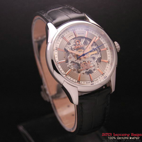 OMEGA DE VILLE Tourbillon Watches Steel on Black Leather Strap Om7002 OMEGA DE VILLE Tourbillon Watches Steel on Black Leather Strap Om7002