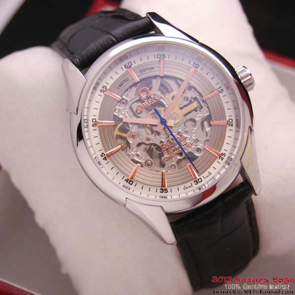 OMEGA DE VILLE Tourbillon Watches Steel on Black Leather Strap Om7002 OMEGA DE VILLE Tourbillon Watches Steel on Black Leather Strap Om7002
