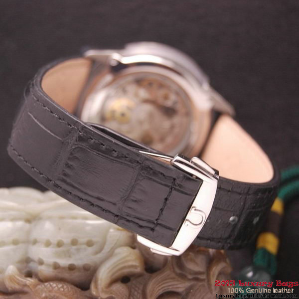 OMEGA DE VILLE Tourbillon Watches Steel on Black Leather Strap Om7002 OMEGA DE VILLE Tourbillon Watches Steel on Black Leather Strap Om7002