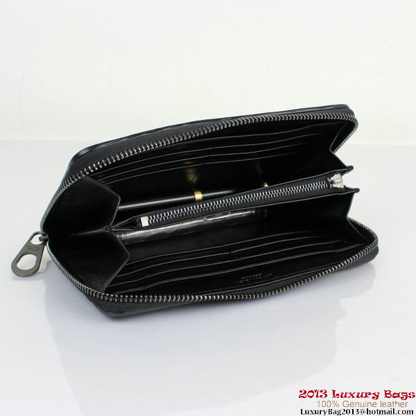 Bottega Veneta BV5012 Intrecciato Nappa Zip Around Wallet Black Bottega Veneta BV5012 Intrecciato Nappa Zip Around Wallet Black
