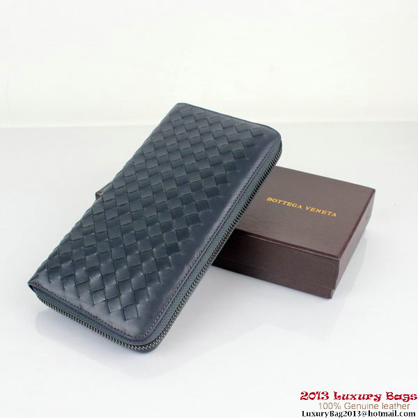 Bottega Veneta BV5017 Intrecciato Nappa Zip Around Wallet RoyalBlue Bottega Veneta BV5017 Intrecciato Nappa Zip Around Wallet RoyalBlue