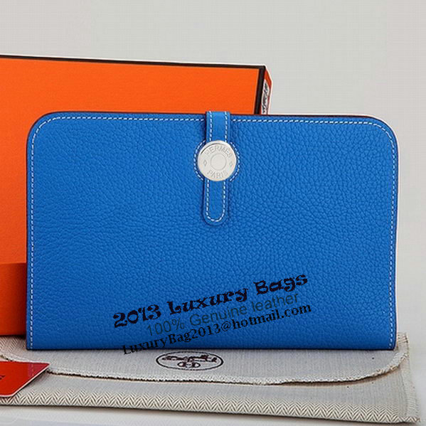 Hermes Dogon Combined Wallet A508 Blue Hermes Dogon Combined Wallet A508 Blue