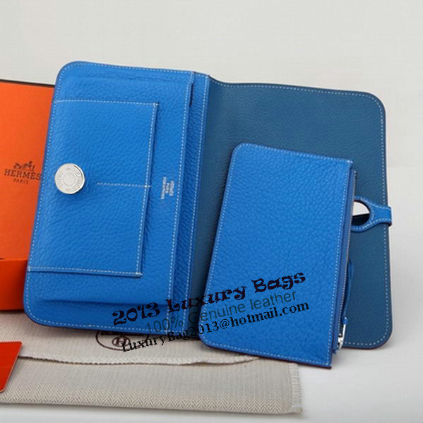 Hermes Dogon Combined Wallet A508 Blue Hermes Dogon Combined Wallet A508 Blue