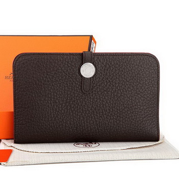 Hermes Dogon Combined Wallet A508 Dark Brown