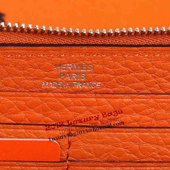 Hermes Evelyn Long Zip Wallet A808 Orange Hermes Evelyn Long Zip Wallet A808 Orange